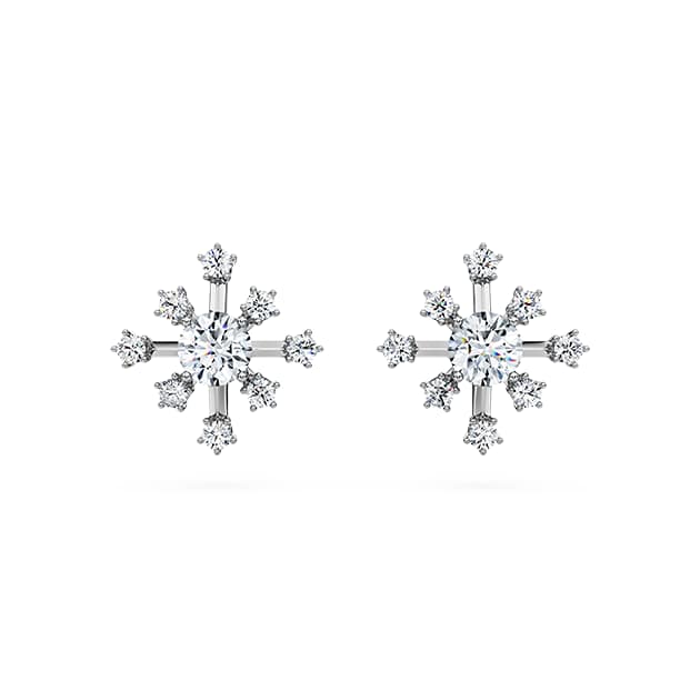 Galaxy stud earrings, Lab-grown diamonds 0.5 ct tw, Round cut, 14K white gold