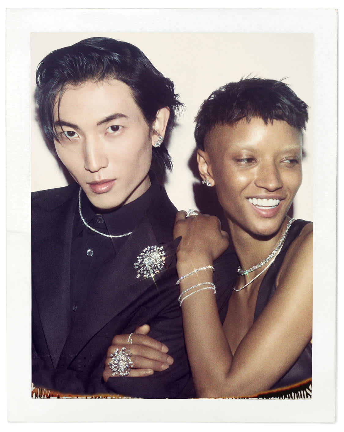 Models wearing the Swarovski Created Diamonds Collection