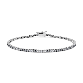 Eternity Tennis bracelet, Lab-grown diamonds 1.5 ct tw, Round cut, 14K white gold