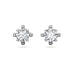 Galaxy stud earrings, Lab-grown diamonds 2.1 ct tw, Round cut, 14K white gold