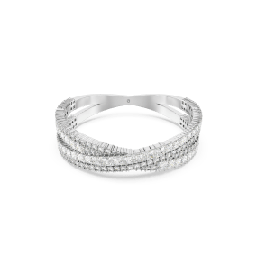Hyperbola cuff, Mixed cuts, Infinity, White, Rhodium plated