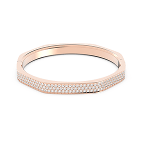 Dextera bangle, Octagon shape, White, Rose gold-tone plated