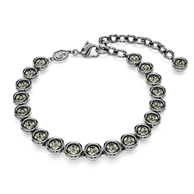Imber Tennis bracelet, Round cut, Black, Ruthenium plated