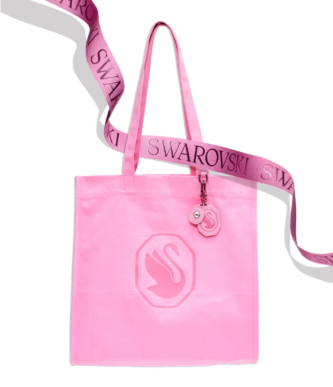 Swarovski powder pink tote bag