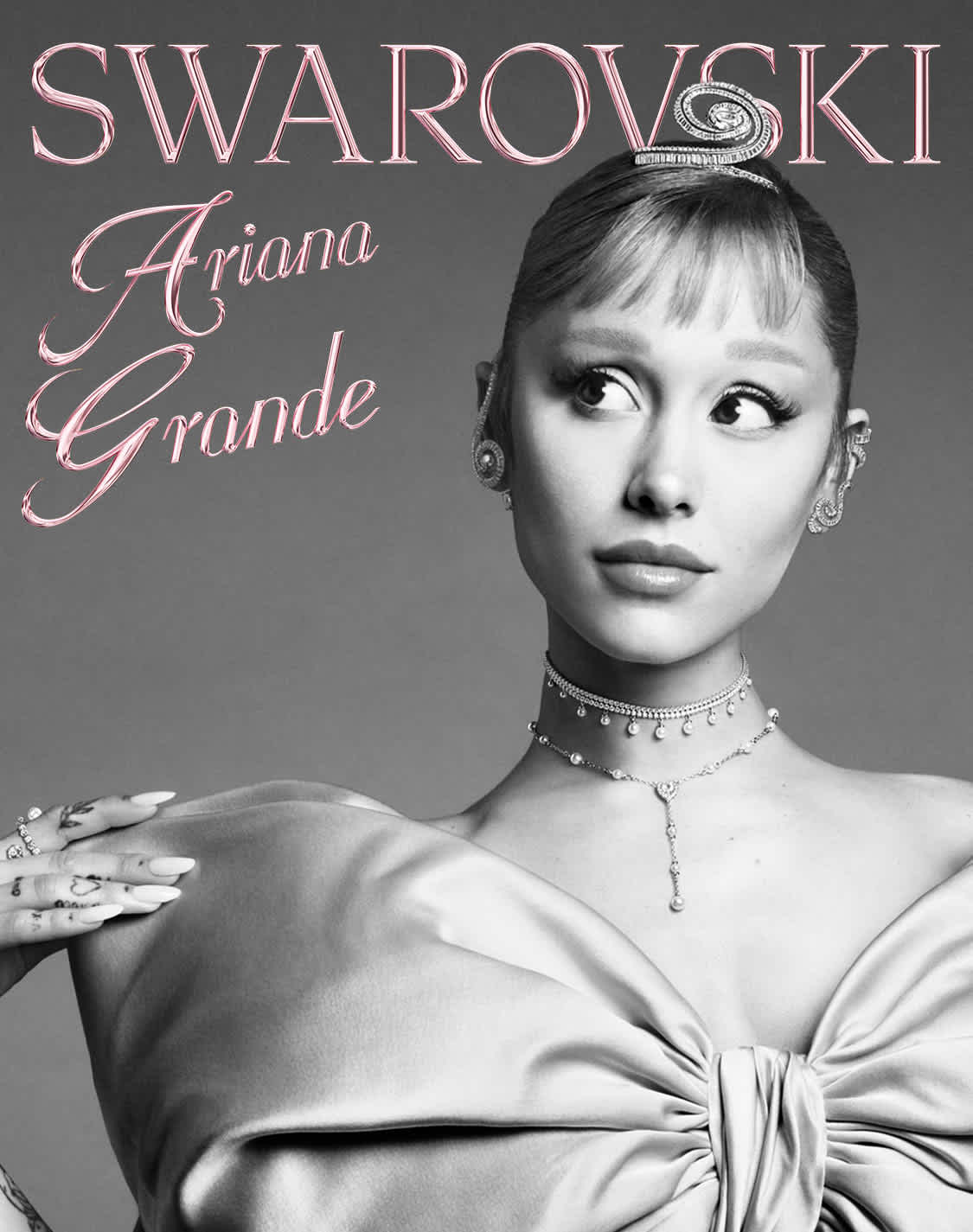 Ariana Grande wearing the Ariana Grande x Swarovski Capsule collection
