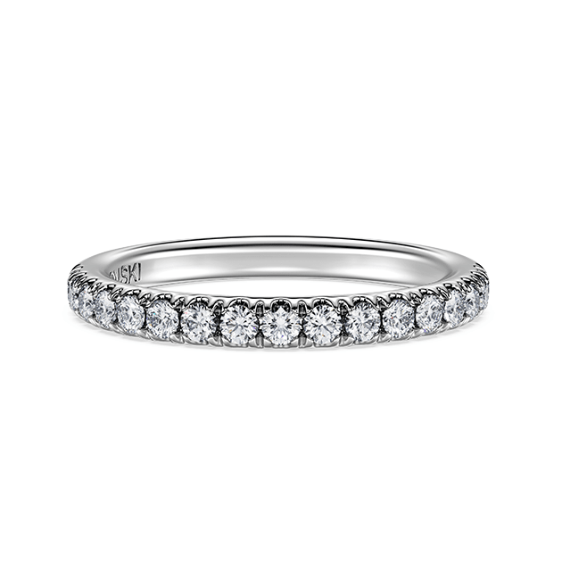 Eternity band ring, Lab-grown diamonds 0.4 ct tw, Round cut, 14K white gold