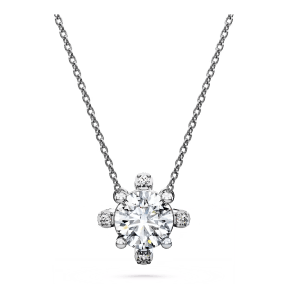 Galaxy pendant, Lab-grown diamonds 1.05 ct tw, Round cut, 14K white gold