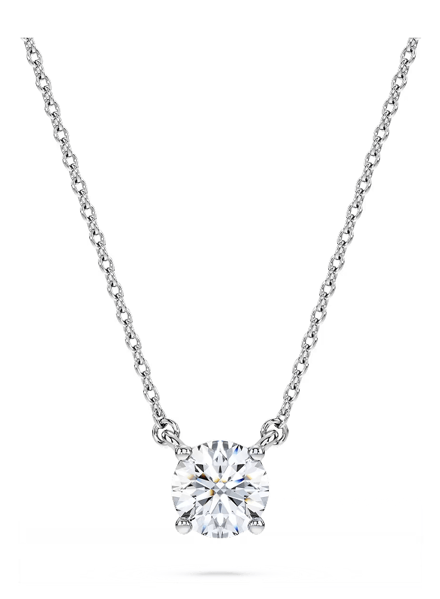 Eternity pendant, Lab-grown diamonds 0.5 ct tw, Round shape, Sterling silver