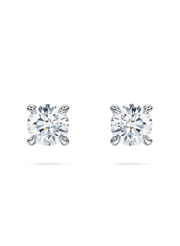 Eternity stud earrings, Lab-grown diamonds 0.52 ct tw, Round shape, Sterling silver