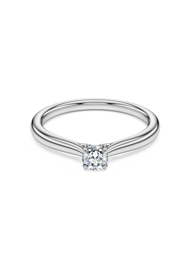 Eternity solitaire ring, Lab-grown diamonds 0.25 ct tw, Round cut, Sterling silver