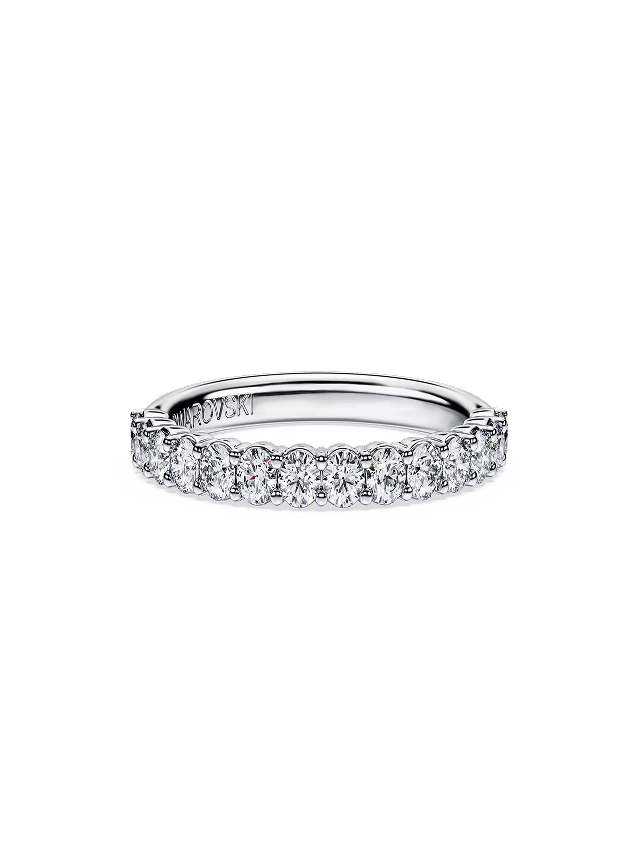 Eternity band ring, Lab-grown diamonds 0.5 ct tw, Round cut, 14K white gold