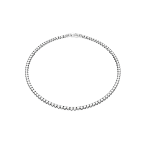 Matrix Tennis necklace, Round cut, White, Rhodium plated