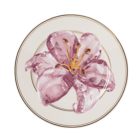 Idyllia bread plate, Porcelain, Crystal print motif, Lily, Purple