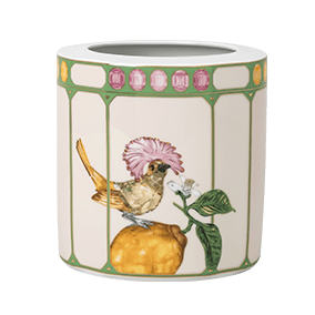 Idyllia vase, Porcelain, Crystal print motif, Flycatcher, Medium, Multicoloured