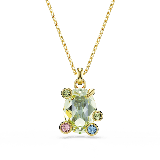 Gema pendant, Mixed cuts, Multicoloured, Gold-tone plated