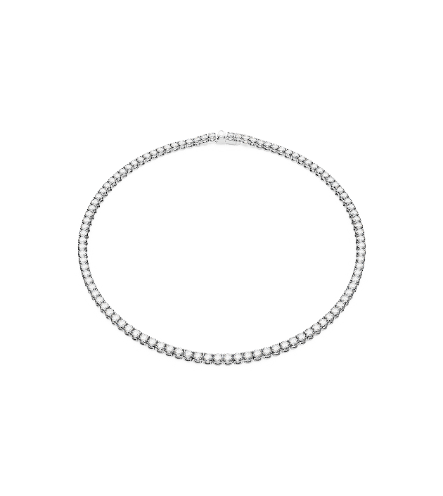 Naszyjnik Matrix Tennis, Szlif okrągły, Biały, Powłoka z rodu