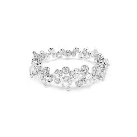 Náramek Constella, různé výbrusy, bílá, pokoveno rhodiem