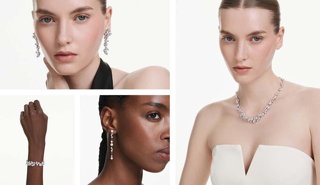 Modelky ozdobené šperky Constella od Swarovski