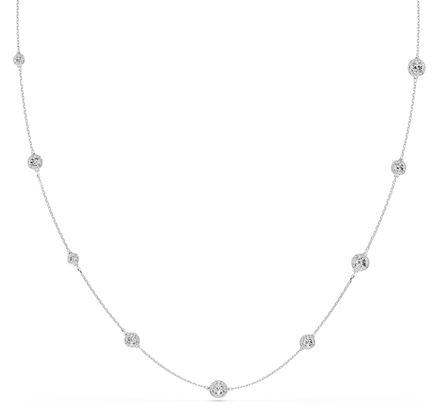 Naszyjnik sautoir Una Angelic, Szlif okrągły, Biały, Powłoka z rodu