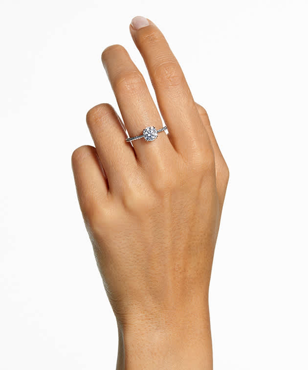 Model wearing Swarovski ring