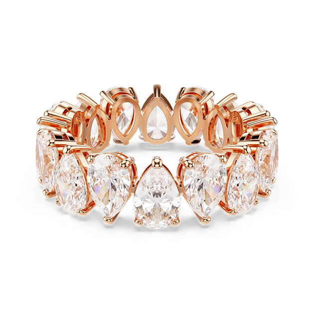 Matrix Vittore ring, Pear cut, White, Rose gold-tone finish