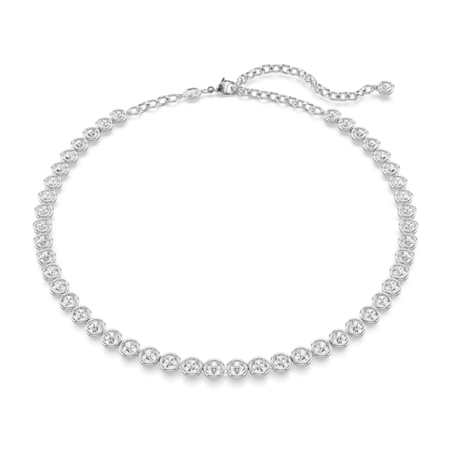 Naszyjnik Imber Tennis, Szlif okrągły, Biały, Powłoka z rodu