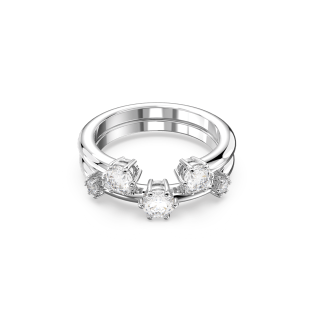 Pierścionek Constella, Zestaw (2), Szlif okrągły, Biały, Powłoka z rodu