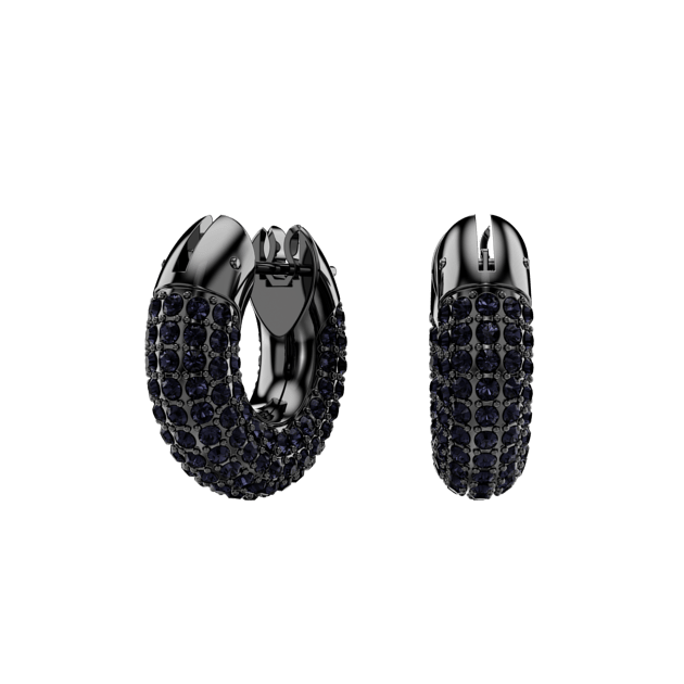 Kolczyki kreole Dextera, Małe, Czarne, Powłoka z rutenu