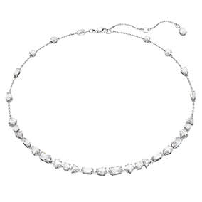 Naszyjnik Mesmera, Szlify różnorodne, Wzór rozproszony, Biały, Powłoka z rodu