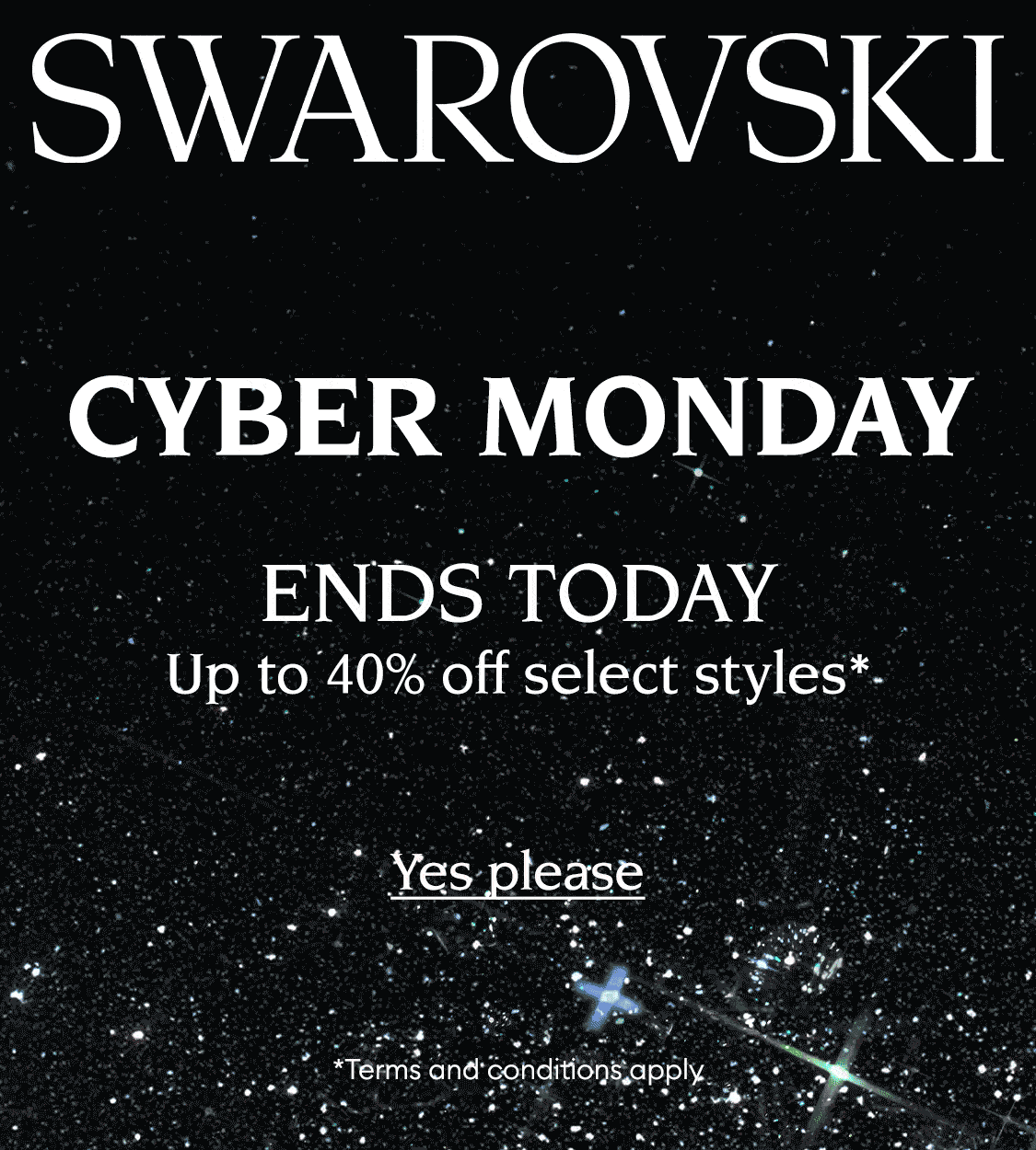 Swarovski Cyber Monday ends soon