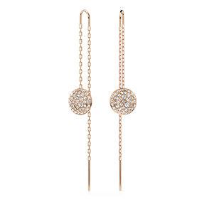 Sublima drop earrings, White, Rose gold-tone plated