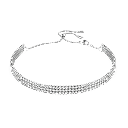 Matrix Choker, Round cut, White, Rhodium plated