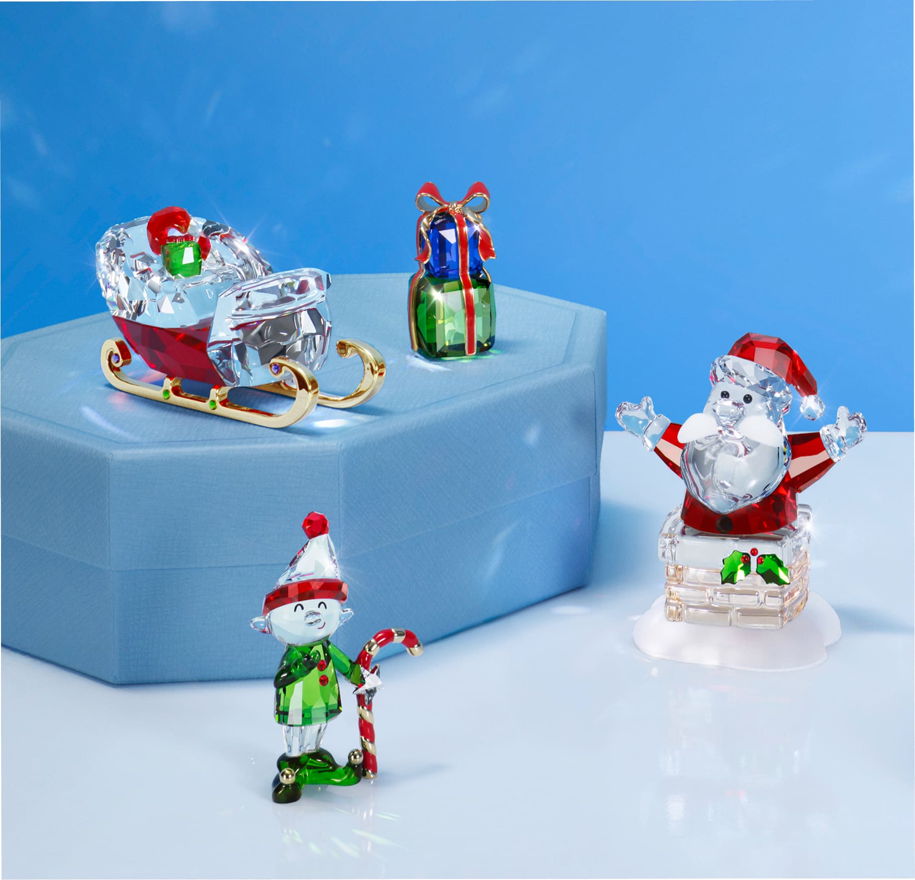 Figurki Holiday Cheers na ozdobnym pudełku Swarovski
