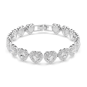 Ariana Grande x Swarovski bracelet, Mixed cuts, Heart, White, Rhodium plated