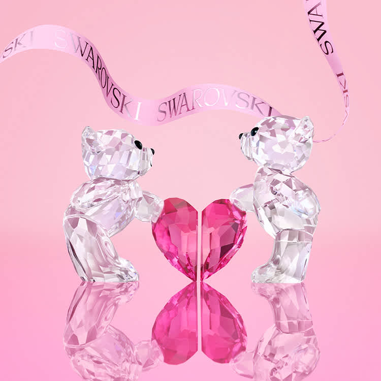 Walentynkowe Misie Kris na różowym tle