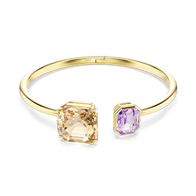 Bransoletka typu bangle Millenia, Szlif ośmiokątny, Różnokolorowa, Powłoka w odcieniu złota