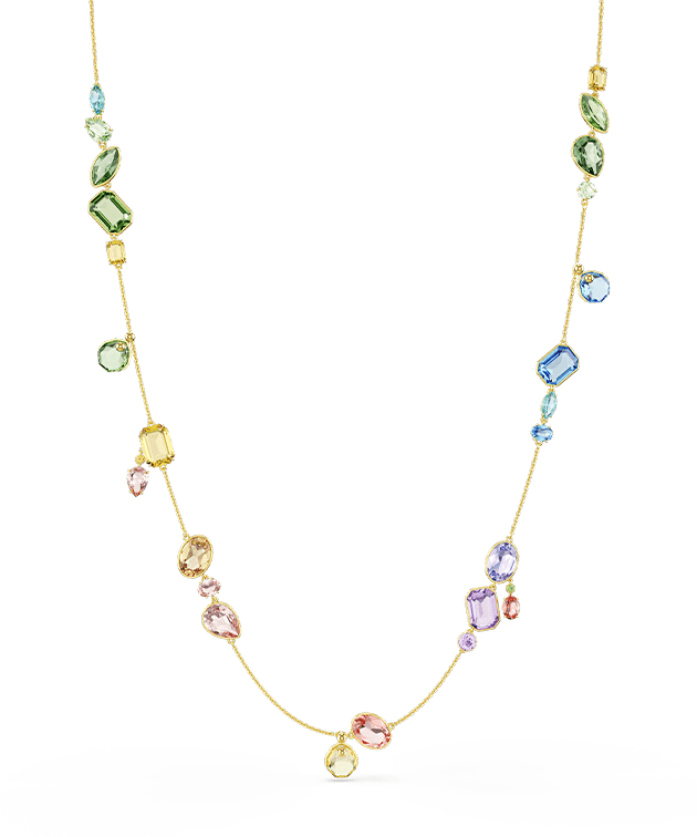Gema strandage, Mixed cuts, Multicoloured, Gold-tone plated