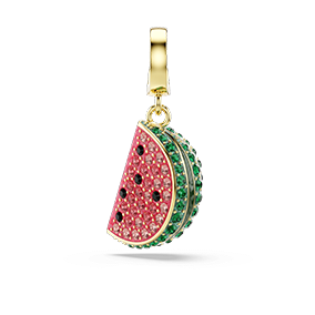 Idyllia charm, Mixed cuts, Watermelon, Multicoloured, 18K gold finish