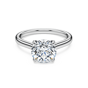Eternity solitaire ring, Lab-grown diamonds 2 ct tw, Round shape, 18K white gold