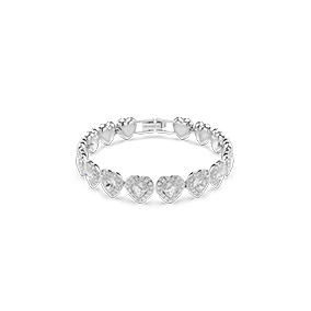 Ariana Grande x Swarovski bracelet, Mixed cuts, Heart, White, Rhodium plated