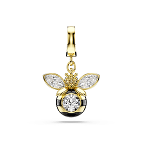Idyllia charm, Mixed cuts, Bee, Multicoloured, Gold-tone plated