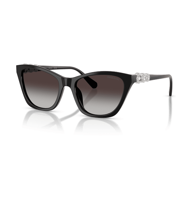 Una Angelic inspired sunglasses, oval shape, black