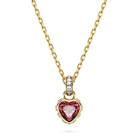 Chroma pendant, Heart, Red, Gold-tone plated