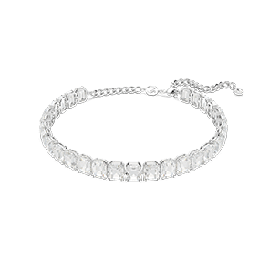Naszyjnik typu choker Millenia, Szlif ośmiokątny, Biały, Powłoka z rodu