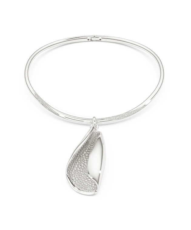 Naszyjnik Swarovski Classica, Efektowny, Szlif okrągły, Biały, Srebro standardowe