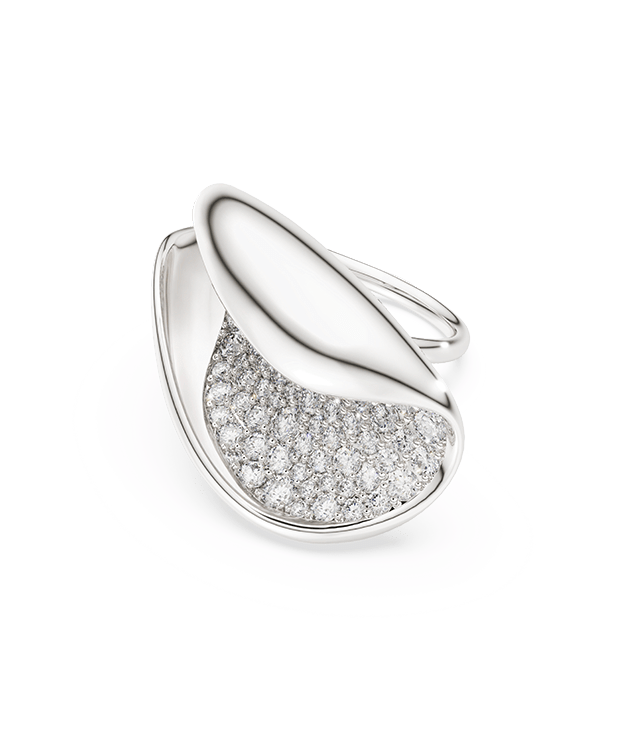 Pierścionek koktajlowy Swarovski Classica, Efektowny, Szlif okrągły, Biały, Srebro standardowe