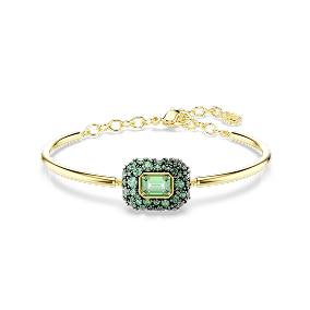 Bransoletka typu bangle Sublima, Szlif ośmiokątny, Zielona, Wykończenie z 18-karatowego złota
