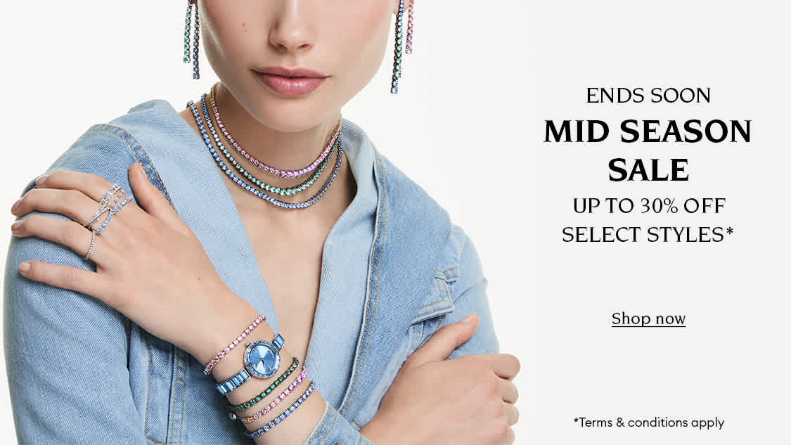 Model wearing Swarovski jewellery