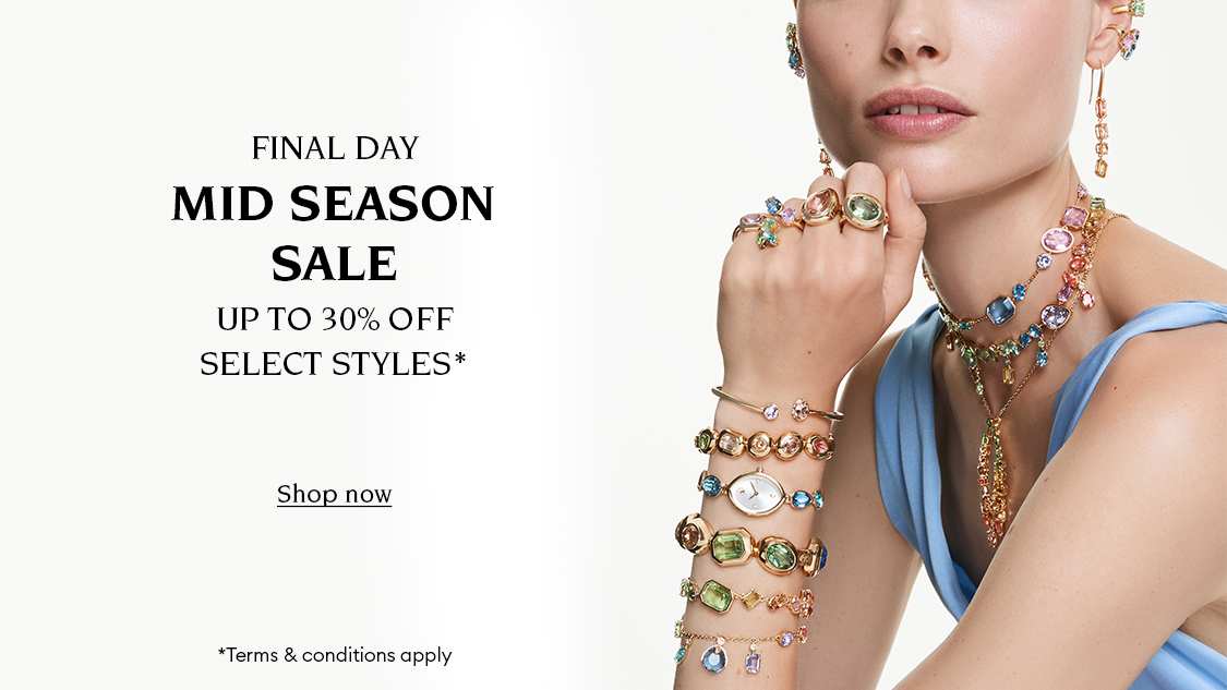 Model wearing Swarovski jewellery