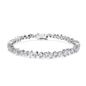 Galaxy Tennis bracelet, Lab-grown diamonds 5 ct tw, Mixed shapes, 14K white gold